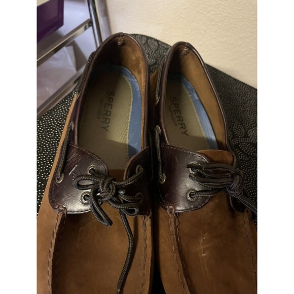 Sperry Top Sider 2 Eye Boat Shoes Mens 14 M Sahara w/ Dark Leather Trim Preppy main image 5